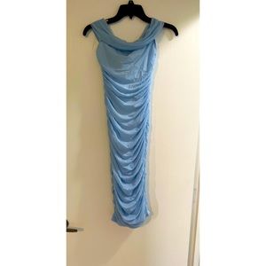 Fashion Nova blue mesh midi dress